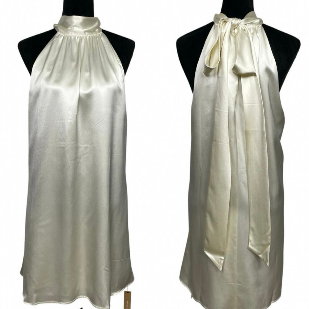 NWT - Reformation Corinth Off-White Silk Mini Dress